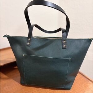 Portland Leather Dark Green Tote Bag